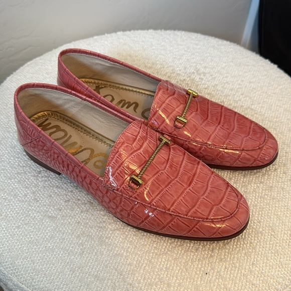 Sam Edelman Loraine Croc-Embossed Loafers in Cherry Blossom Size 8 - Picture 6 of 8